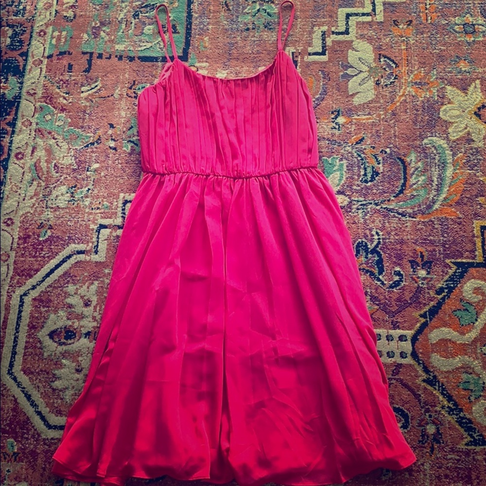 Reiss pink pleated dress